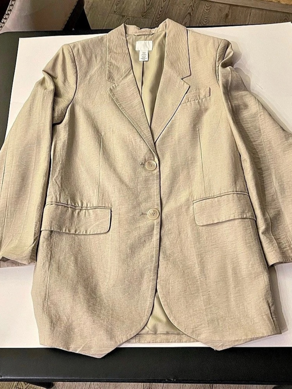 H&M Textured-Weave Blazer Beige Size XS
